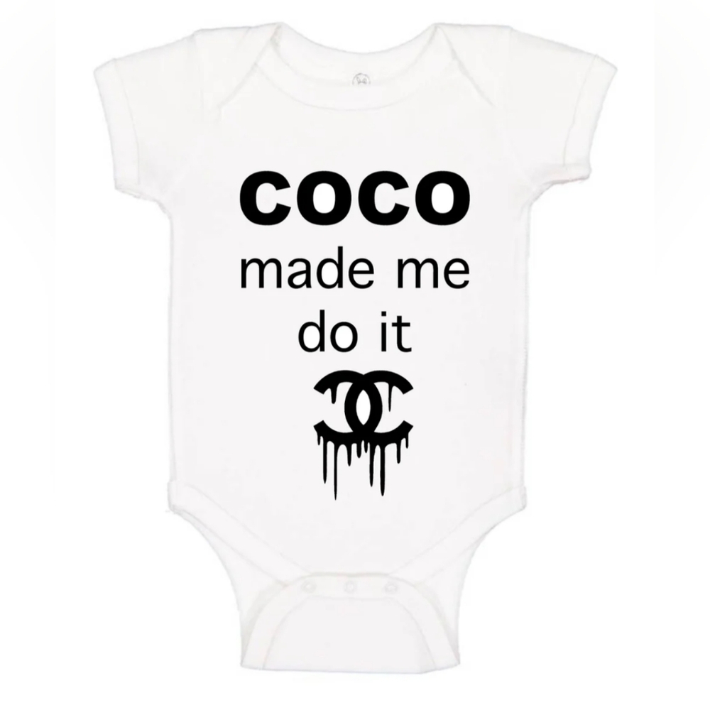 "Coco Made Me Do It" NB Onesie
